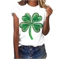 thumbnail image 3 of Plus Size JSKUMAR St Patrick's Day Short Sleeve Shirts for Women Stylish Shamrock Graphic Tee Funny Heart Printed Tops (Green-16,4XL), 3 of 7