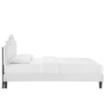 thumbnail image 4 of Platform Bed Frame, Rivet Nailhead, Twin Size, White, Velvet, Mid Century Bedroom, Modern Contemporary Boutique HB35860, 4 of 12