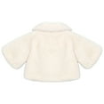 thumbnail image 4 of YONGHS Infant Baby Girls Faux Fur Cloak Jacket Princess Cape Coat with Pom Pom Winter Outwear White 2-3, 4 of 7