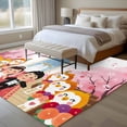 thumbnail image 4 of Japanese Wedding Area Rugs 8'x10', Washable Small Throw Rugs for Living Room Patio, Cute Owls Pink Cherry Blossoms Indoor Outdoor Rug Non-Slip Low Pile Carpet Runner Reversible Floor Mats, 4 of 8