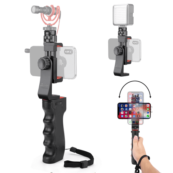 Zeadio Wireless Smartphone Stabilizer with Cold Shoe Mount and Remote Shutter for iPhone and Android