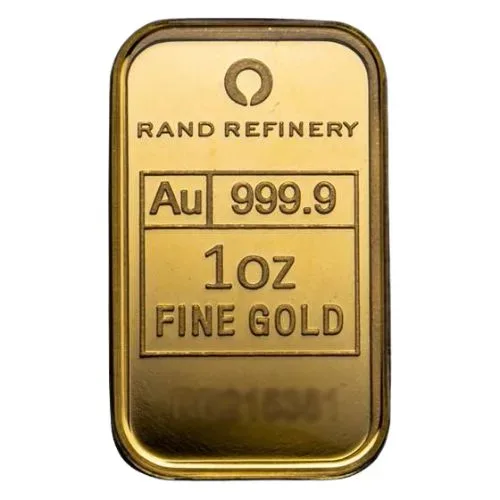 1 oz Gold Bar Rand Refinery (Black Assay) .9999 Pure