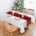 thumbnail image 5 of Black Red Buffalo Plaid Let It Snow Table Runner, Seasonal Winter Christmas Holiday Kitchen Dining Table Decoration for Dining Holiday Coffee Table Home Party Decor 13 x 72 Inch, 5 of 5