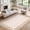 Beige, variant on Large Area Rug for Living Room & Bedroom - 10x10ft / 10x12ft Indoor Carpet - Vintage Floral Blue / Modern Beige Border - Low-Pile Washable Rug for Dining Room & Office