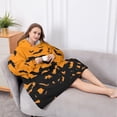 thumbnail image 5 of Oversized Wearable Blanket Hoodie,Halloween Bat Silhouette Pattern Sherpa Blanket Hoodie with Super Pockets,Super Warm Fuzzy Pullover for Women & Men, 5 of 6