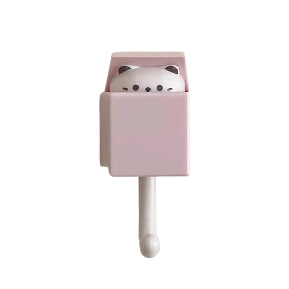 2pcs Cute Retractable Wall Hook with Adhesive No Drilling | Kawaii Decorative Hooks for Bathroom, Kitchen, Entryway, and Organizing Keys, Towels, and Accessories