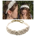 thumbnail image 3 of Diadema tejida Boho elástica para mujer Macarena beige, 3 of 8