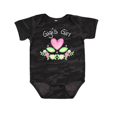 

Inktastic Gigi s Girl- Heart Flowers Gift Baby Girl Bodysuit