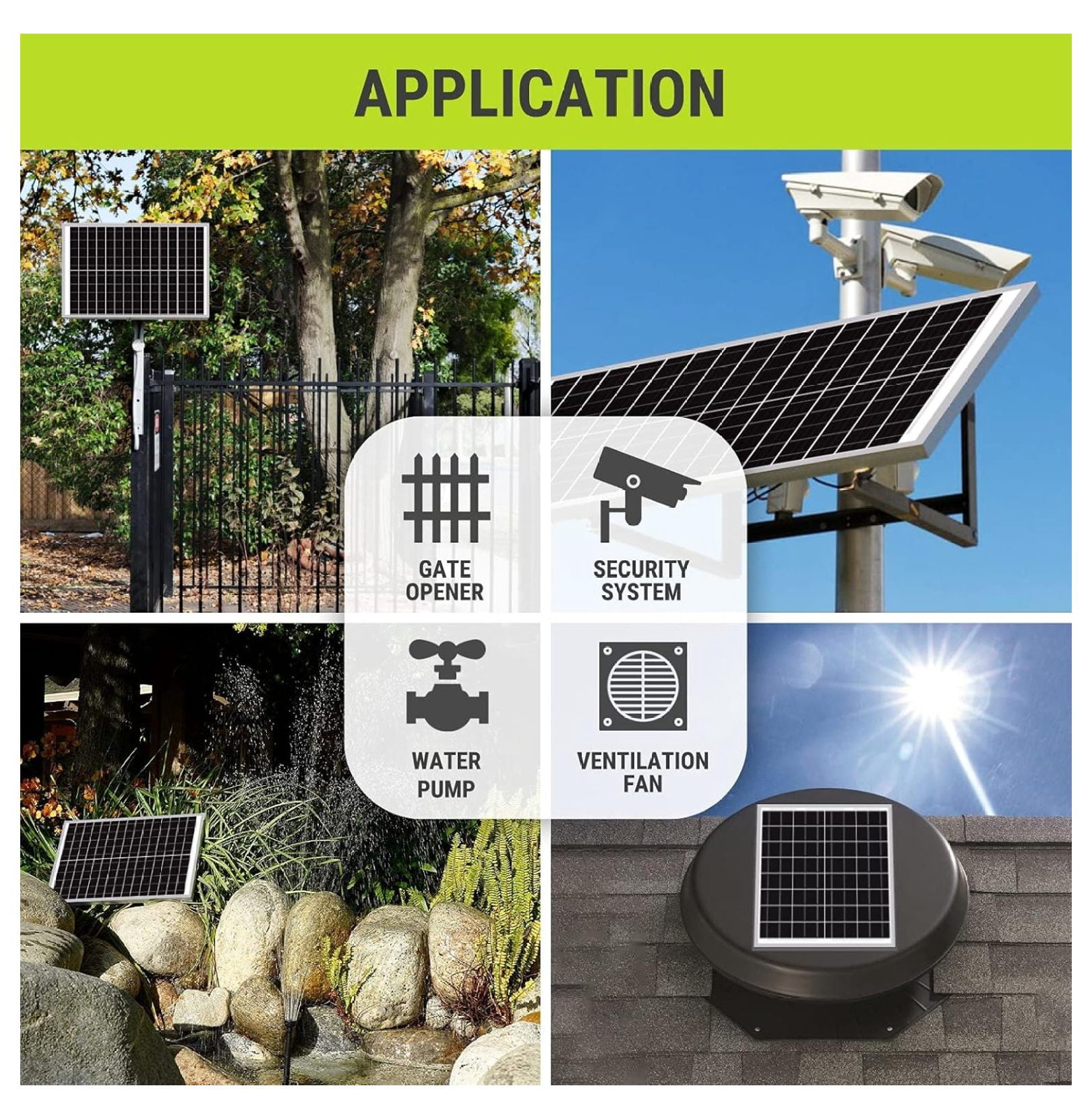9BB 30W 12V Solar Panel High-Efficiency Monocrystalline PV Module Designed for Off Grid System, Your Battery of RV, Boat, Camper, Trailer, Gate Opener 30W Solar Panel