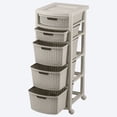 thumbnail image 2 of Cajonero Organizador Plástico 5 Cajones Comoda Rattan Taupe Rimax, 2 of 3