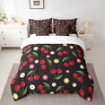 thumbnail image 2 of jejeloiu Lovely Cartoon Cherry 7-Piece Twin Bedding Sets,Rustic Flower Daisy Bedding Comforter Set,Red Green White Sheet Sets For Child,Super Cozy Room Decor Reversible, 2 of 8
