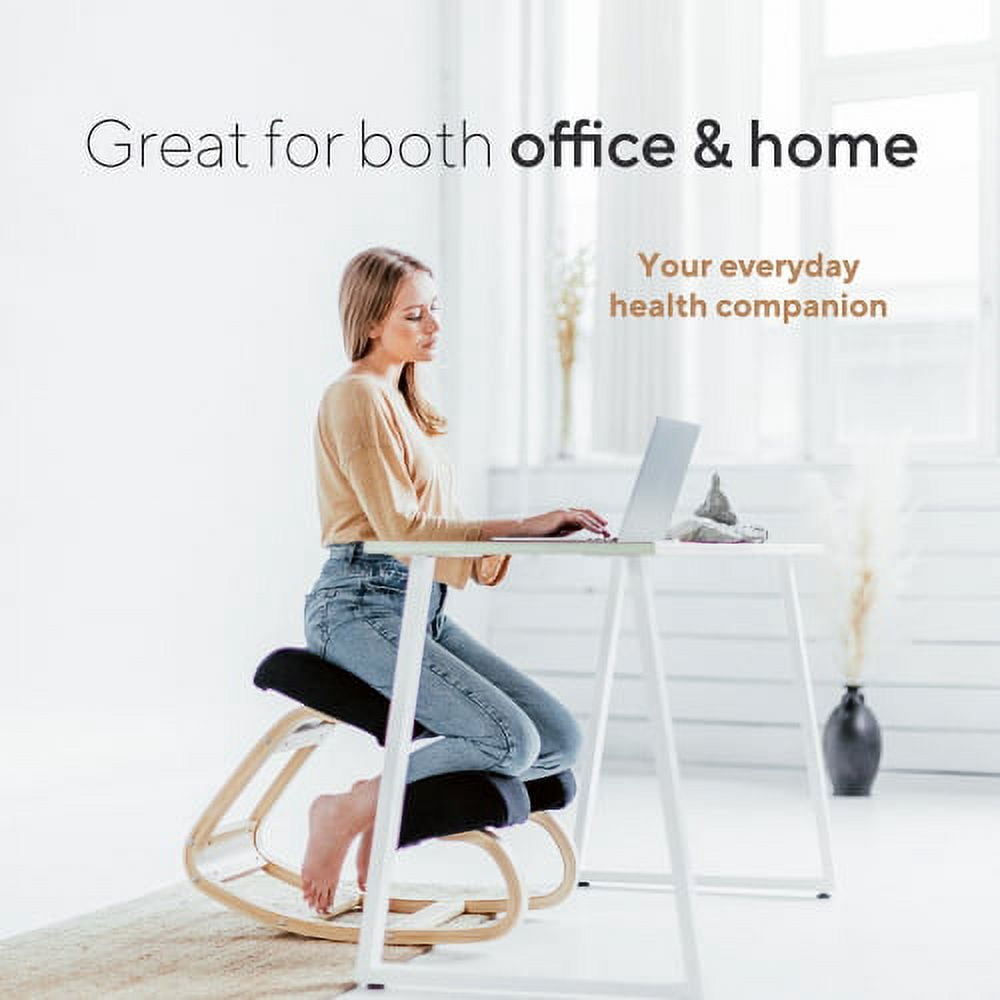 Luxton Ergonomic Kneeling Chair - Comfortable Padded Office Desk Chair for Posture Support - Angled Rocking Stool & Balancing Seat - Natural Relief for Neck or Back Pain