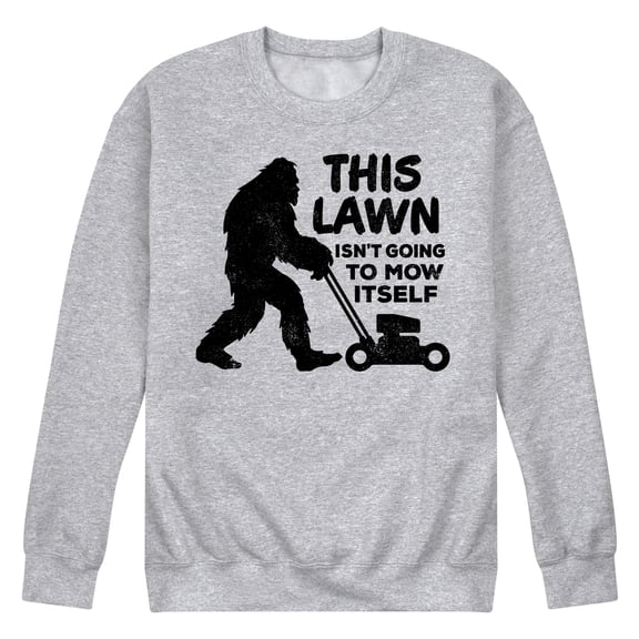 Instant Message - This Lawn Sasquatch - Men's Crew Neck Fleece Pullover
