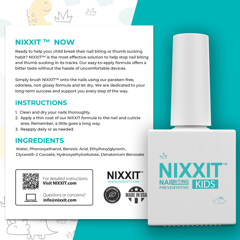 NIXXIT Nail Biting Deterrent Polish, Bitter, Non-Toxic, Safe Ingredients for Kids , 10ml Bottle