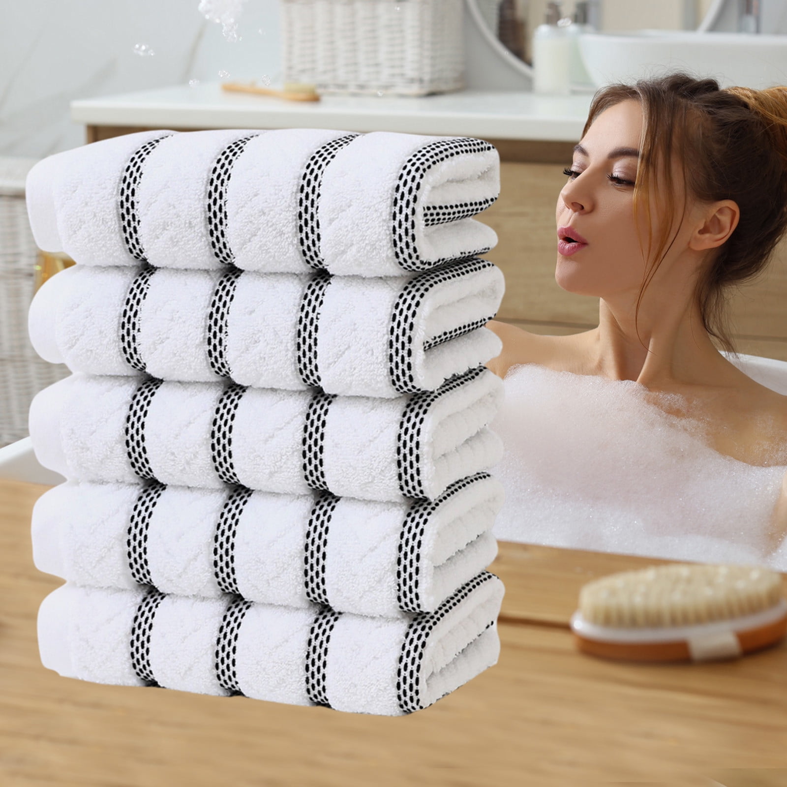 Specollect Clearance 10Pcs Classic Turkish Towels Luxurious 100% Turkish Cotton Washcloths, Highly Absorbent & Quick Dry, Face Towels Wash Cloths for Hotel, Spa & Gym
