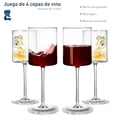 thumbnail image 3 of Set de 4 Copas Bluelander, Copas de Cristal, 450 ml, Diseño Cuadrado, 3 of 5