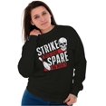thumbnail image 3 of Strike Spare Funny Bowling Team Unisex Plus Fleece Graphic Sweatshirt Brisco Brands 2X, 3 of 5