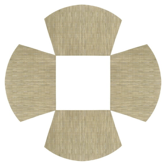 Uxcell 4pcs Wedge Placemats 18" x 12" Woven Vinyl Round Table Placemats, Light Brown