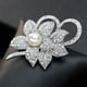 thumbnail image 5 of 2X Pin de Broche de Flores con Clase con Cristal Creado Brillante Y Perla Creada para la Boda de Navidad O Fiesta de Graduacion, 5 of 5