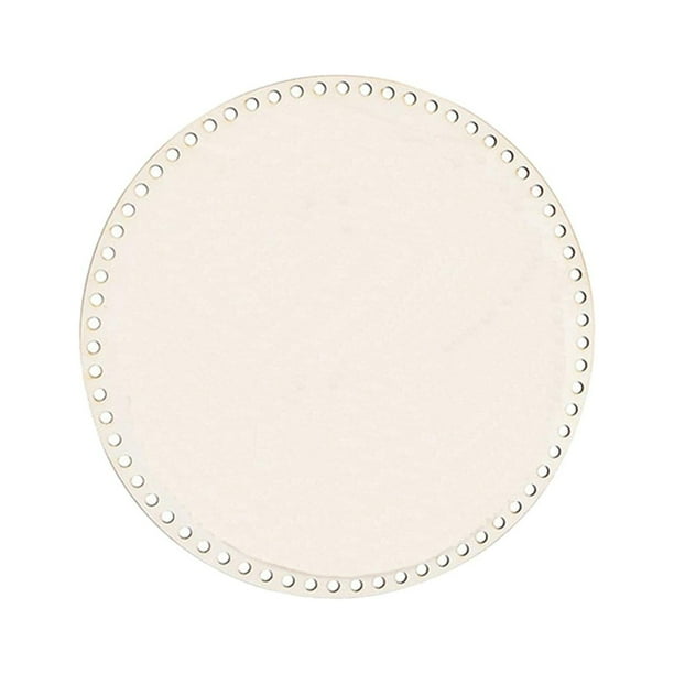 Parte inferior, cesta de crochet en blanco, base de madera para suministros de tejido de cestas de bricolaje. 25cm