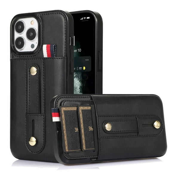 Compatible with iPhone 13 Mini Wallet Case with Card Holder, PU Leather Kickstand Card Slots, Finger Ring Back Cover Protective Shockproof, iPhone 13 Mini
