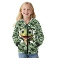 thumbnail image 2 of FKELYI Zipper Front Hoodies with Pockets Green Camo Dinosaur Print Fall Winter Jackets Boys Girls Hooded Sweatshirt Athletic Top Hoodie for School Home, M, 2 of 6