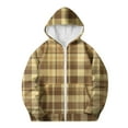 thumbnail image 6 of SERTG Boys and Girls Checkered Hooded Jacket Zip Front Long Sleeve Sporty Casual Outerwear Top for Children 4-12 Years(Yellow,7 Years), 6 of 6