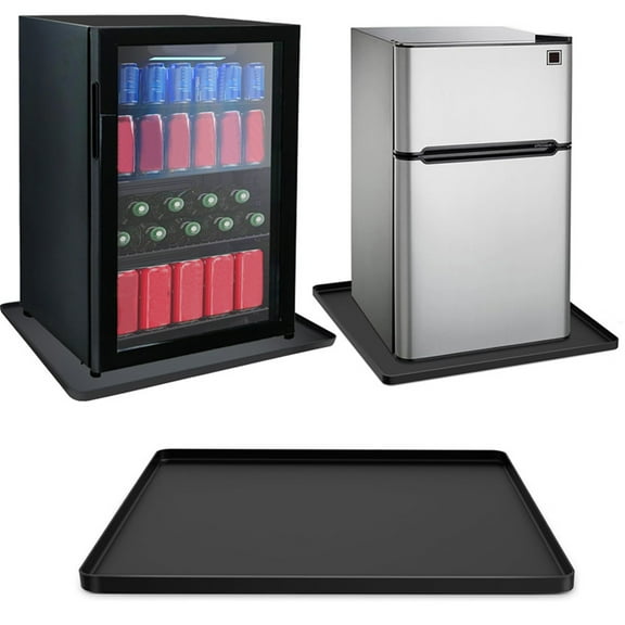 Silicone Floor Mat for Fridge, 24" x 20", Absorbent, Slip-Resistant, Leak Protection, Gray