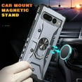 thumbnail image 4 of Case for Google Pixel 7 Pro Case Military Grade Drop Case with Kickstand Metel Ring Magnetic Holder Shockproof Protective for Pixel 7 Pro Phone Case (Gray), 4 of 9