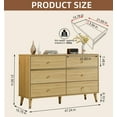 thumbnail image 5 of MIDODO 6 Drawer Dresser with 4 Foldable Drawer Dividers, Wood Mid Century Modern Chest of Drawers, Dresser TV Stand, Storage Drawer Organizer, 5 of 10