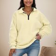 thumbnail image 7 of Sweat Shirts For Womens Women's Solid Color Sweatshirt Womens Oversized Half Zip Pullover Long Sleeve Sweatshirt Quarter Zip Hoodie Sweater Teen Girls Fall Blouse Clothes, 7 of 7