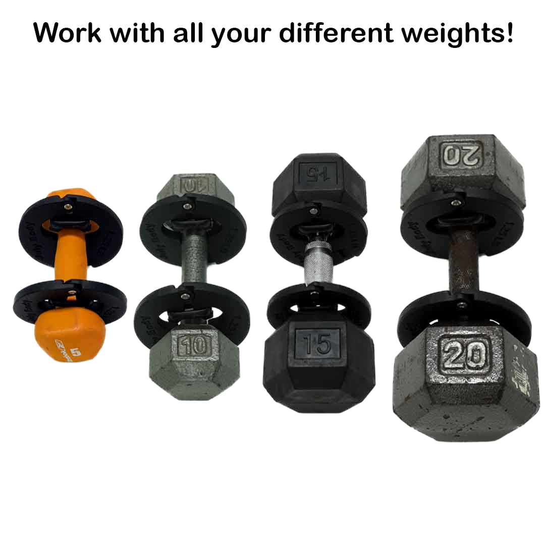 July Body 1.25 Pound Weight Clips – Adds 2.5 Total Pounds - For Dumbbells, Kettlebells, and Barbells -  Dumbbell Add Weight - Dumbbell Weight Clips - Weight Clip - Fractional Weight Plate