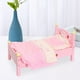 thumbnail image 2 of Cama de muñeca en miniatura, regalos de cumpleaños, muebles de madera con juego de cama, cuna en miniatura rosa para muñeca de escala 1/6, accesorios, 2 of 9