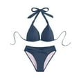 thumbnail image 2 of ylioge Push Up Bikini Sets for Women Trendy Two Piece Bathing Suits Ladies Solid Color Separates Summer Beach Swimsuits 2025, 2 of 6
