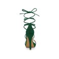 thumbnail image 2 of BLISSFUL STEP Women's Sandals Stiletto Heels Platform Heels Lace up Sandals Emerald Green 7, 2 of 7