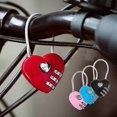 thumbnail image 5 of 4pcs Heart Padlock, Combination Lock Mini Code Lock Wire Rope 3-Digit Code Combination Padlock Couple Padlock Resettable Password Luggage Lock Box, 5 of 5