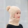 thumbnail image 2 of Luxalzxs 3 in 1 Warm Thick Knitted Beanie Hat Scarf and Mask Set Slouchy Snow Ski Knit Cap Infinity Scarves for Women, 2 of 3