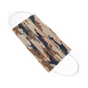Adult Reusable Triple-Layer Print Cotton Fabric Nose Clip Cloth Face Masks 6 Pieces, Camouflage