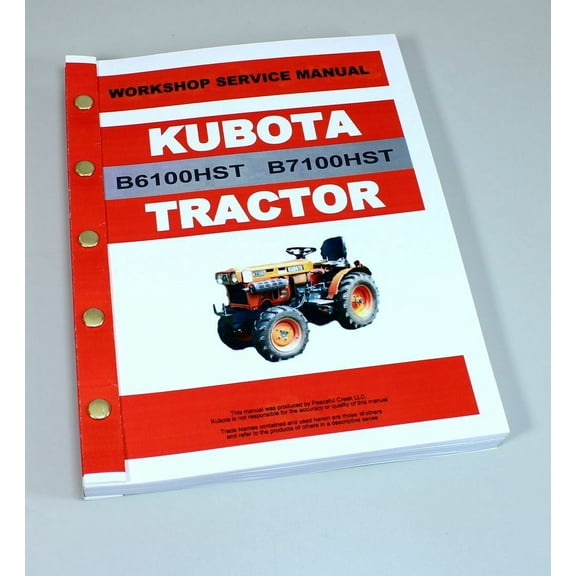 Kubota B6100Hst B7100Hst Tractor Service Repair Manual Technical Shop Book