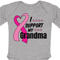 thumbnail image 4 of Inktastic Breast Cancer Awareness I Support My Grandma Pink Ribbon Boys or Girls Long Sleeve Baby Bodysuit, 4 of 5