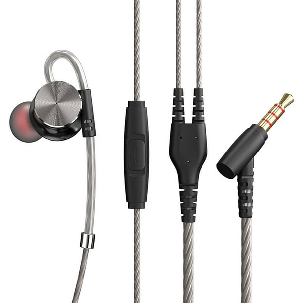 Auriculares QKZ DM10 Auriculares internos de 3,5 mm Subwoofer de graves Auriculares con cable de metal Control de línea de succión magnética con micrófono Auriculares deportivos Auriculares QKZ Auriculares
