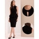thumbnail image 2 of Vestido de lápiz peplum para mujer con cuello falso sin mangas vestidos de tubo de trabajo Negro L, 2 of 6