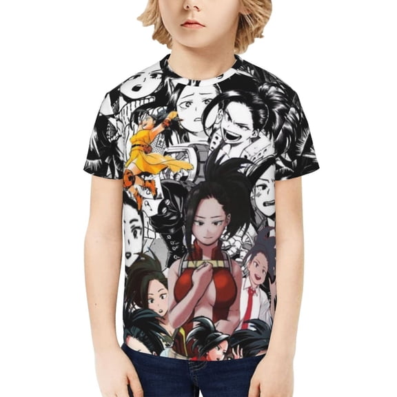 My Hero Academia Momo Yaoyorozu Kids T-Shirt 3d Printed Graphic T-Shirts Boys And Girls Short Sleeve Shirts For Youth Kids X-Small