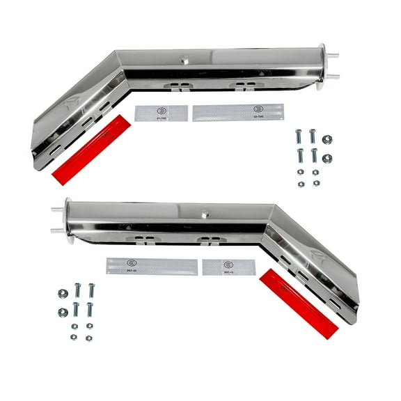 BST BSSP 2PCS Semi Trucks Spring Loaded Mud Flap Hanger Bracket Set Chrome Angled, Bolt Spacing 2-1/2" 2.5",for Commercial Truck Heavy Duty HD Mudflap Hanger, Right & Left Side