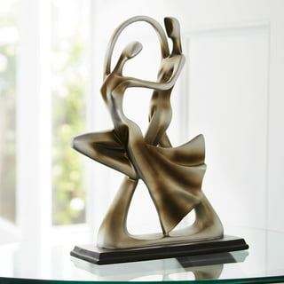 Studio 55D Abstract Couple 12 High Antique Brass Sculpture