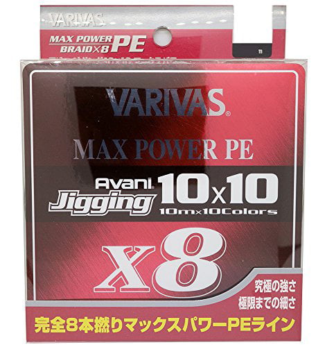 VARIVAS PE line Avani jigging 10 × 10 Max power PE X8 200m No. 3 48lb 8  pieces 10 colors Avani Jigging 10x10 Max Power PE x8// Fishing