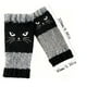 thumbnail image 2 of Guantes de punto sin dedos para mujer con diseño de empalme bordado | Guantes cálidos y modernos para uso informal | Talla única | 1 par, 2 of 3