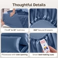thumbnail image 6 of California Design Den Twin Sheets - 500 Thread Count 100% Cotton Sateen, 3 Piece Adult/Teen Sheet Set, Bed Sheets with Deep Pocket Fitted Sheet, Navy Blue, 6 of 9