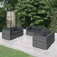 thumbnail image 1 of vidaXL 6 Piece Garden Lounge Set with Cushions Poly Rattan Grey, 1 of 3