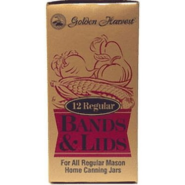 Golden Harvest Regular Mouth Lids with Bands, 12 Count